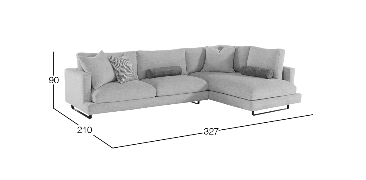 Sala en L Derecha Vancouver Gris