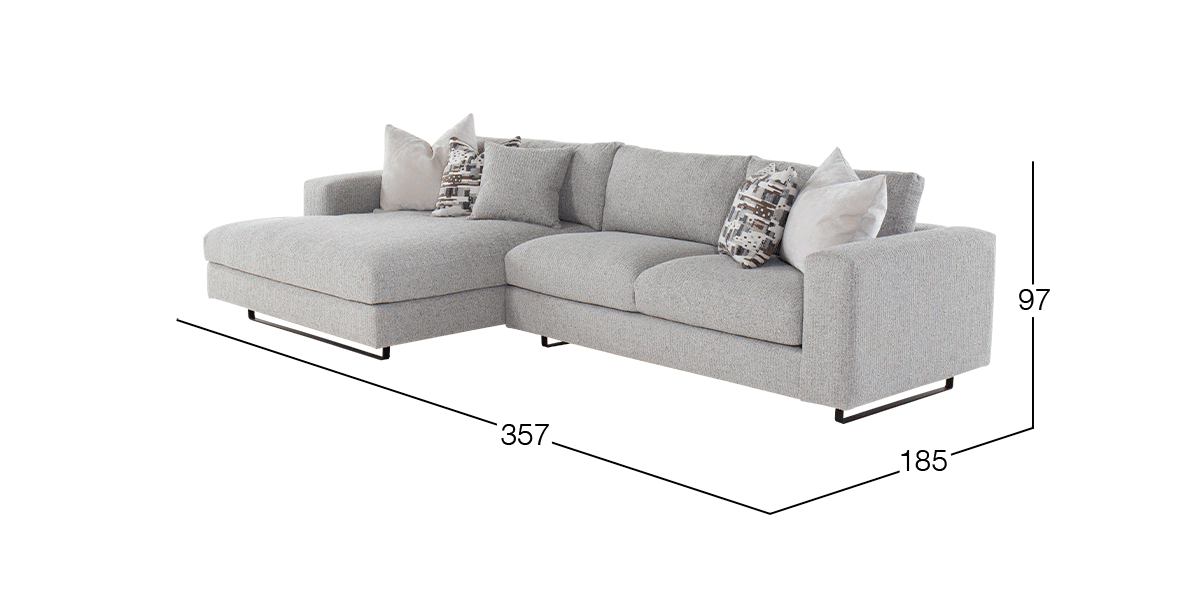 Sala en L Izquierda Westford Gris
