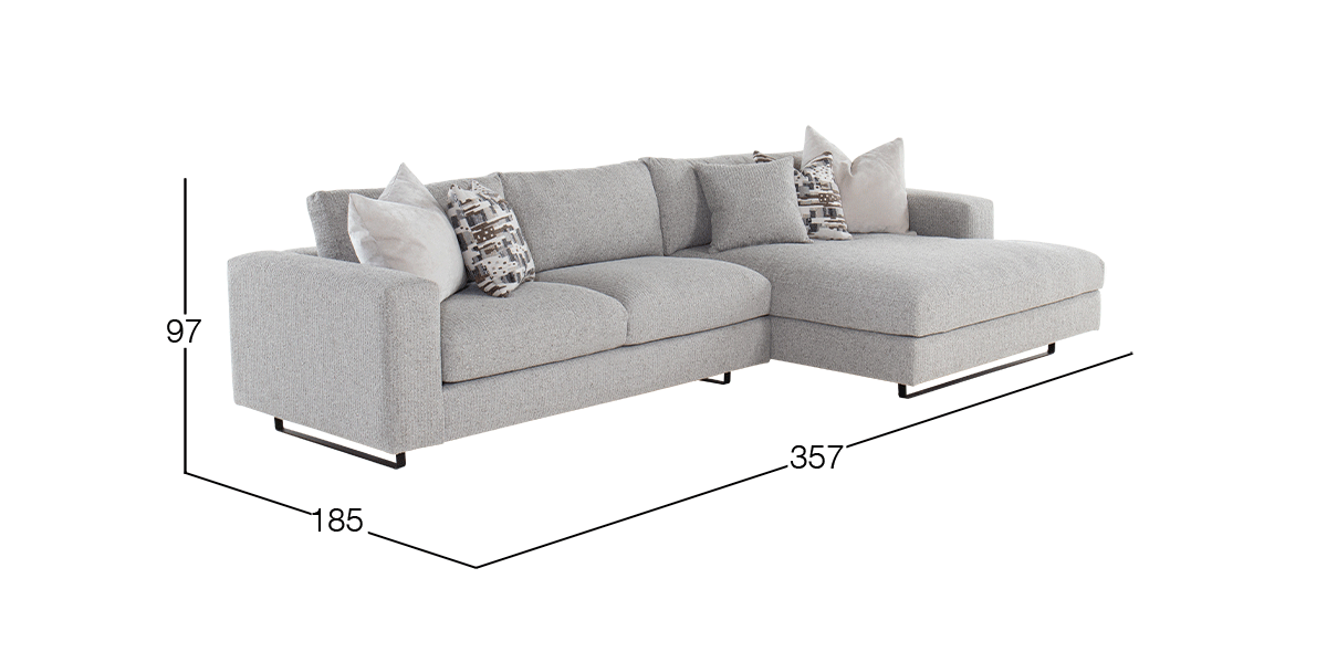 Sala en L Derecha Westford Gris