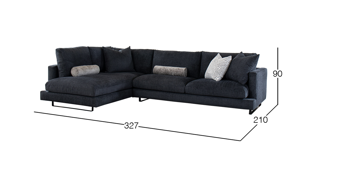 Sala en L Izquierda Vancouver Negro