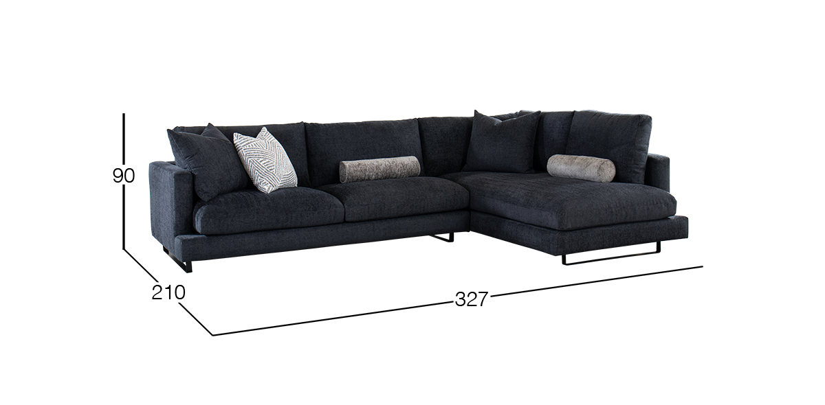 Sala en L Derecha Vancouver Negro