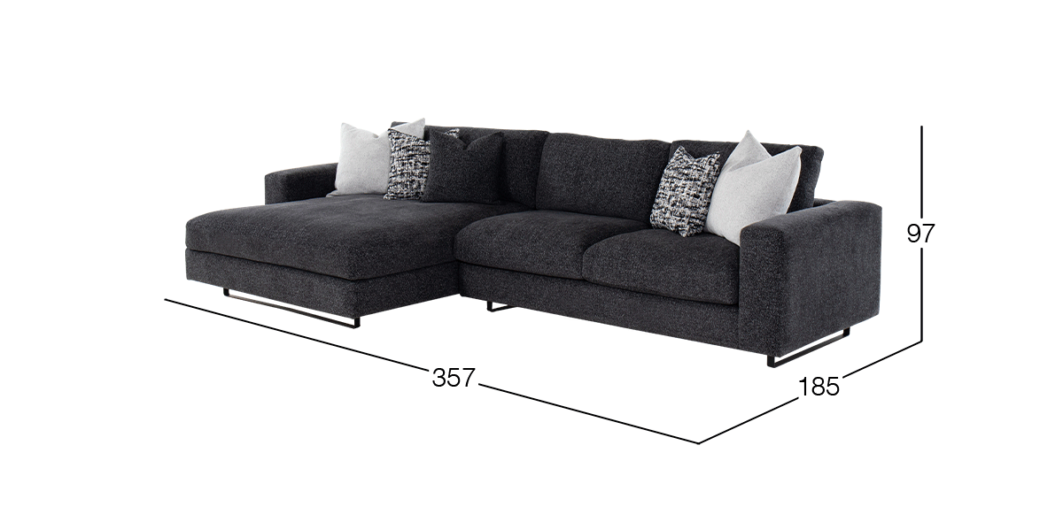 Sala en L Izquierda Westford Negro