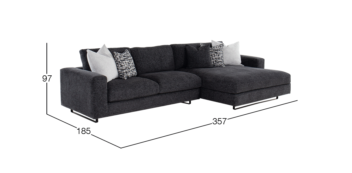 Sala en L Derecha Westford Negro