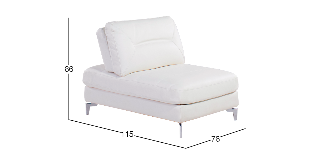 Sillón sin Brazos de Piel Biccari Blanco 