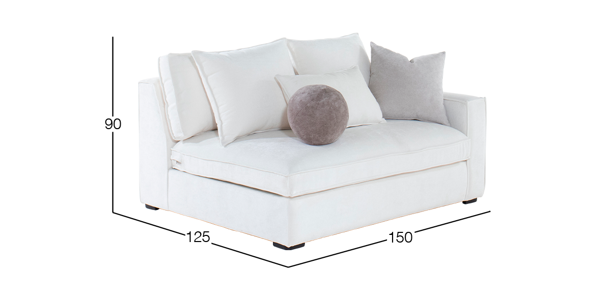 Sillón Brazo Derecho Tramontana Blanco