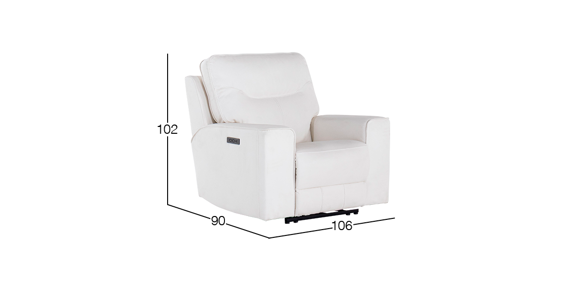 Sillón con Reclinable Eléctrico Calgary Blanco