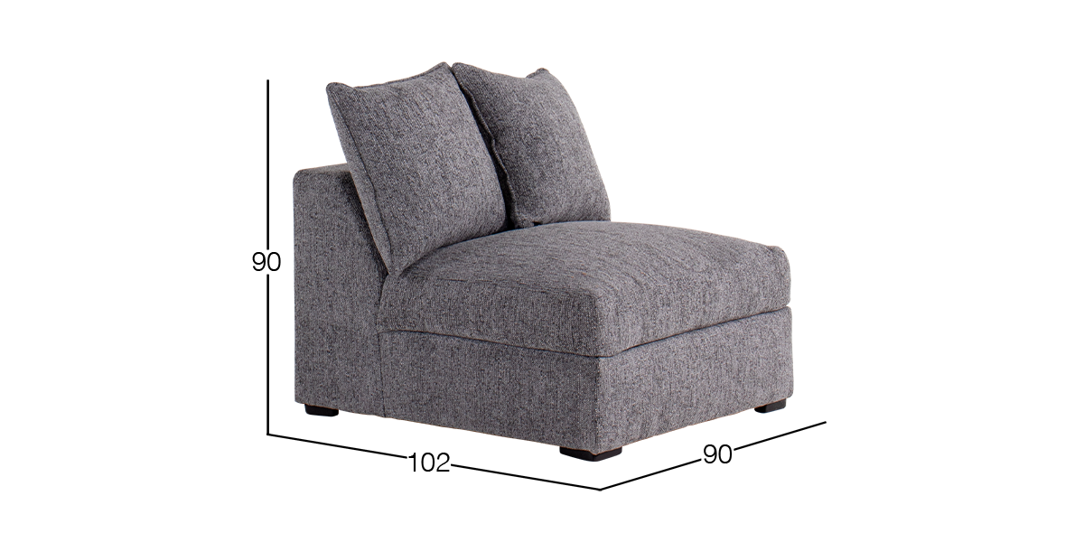 Sillón sin Brazos Bella Gris Oxford