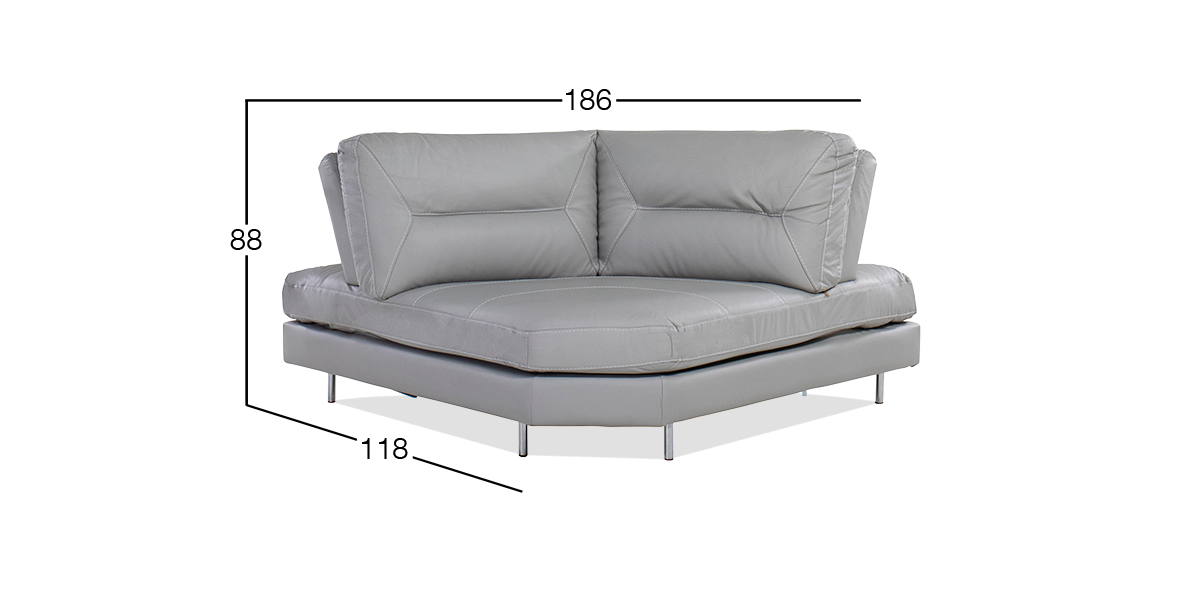 Sillón Esquinero de Piel Biccari Silver 
