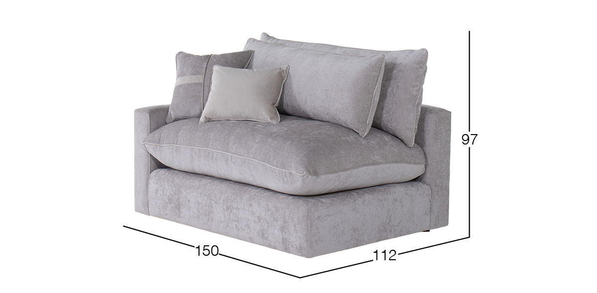 Sillón Izquierdo Kitson Gris