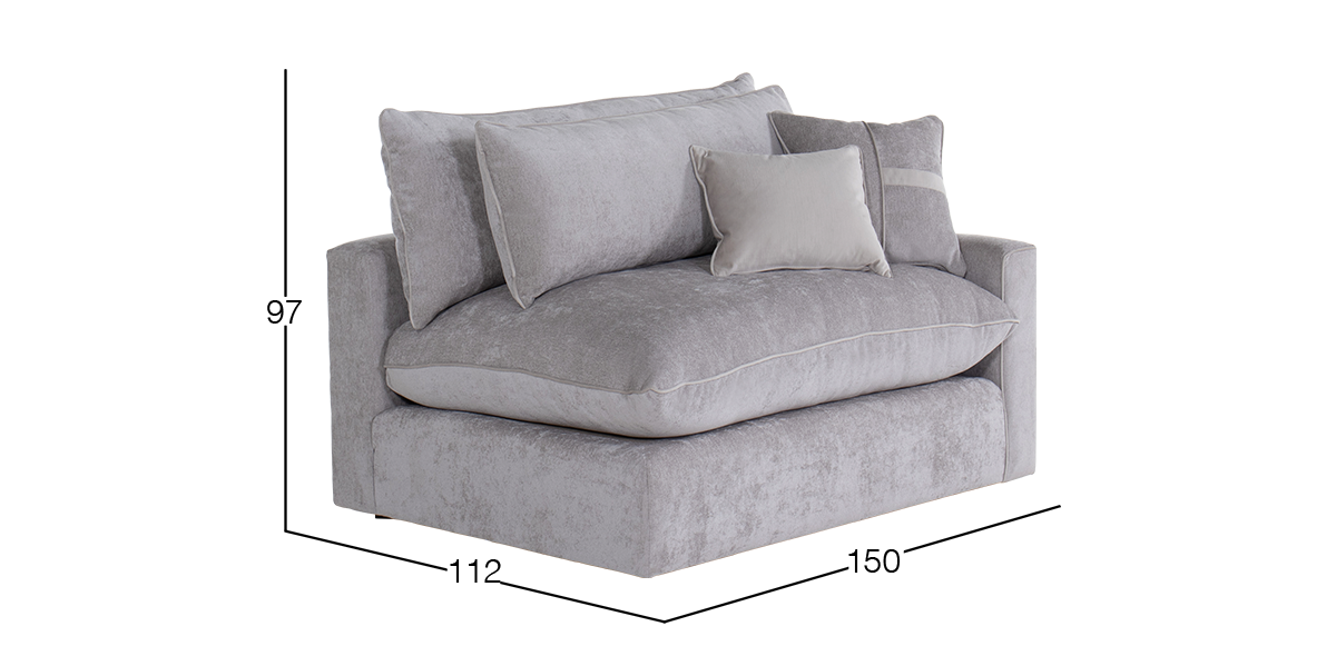 Sillón Derecho Kitson Gris