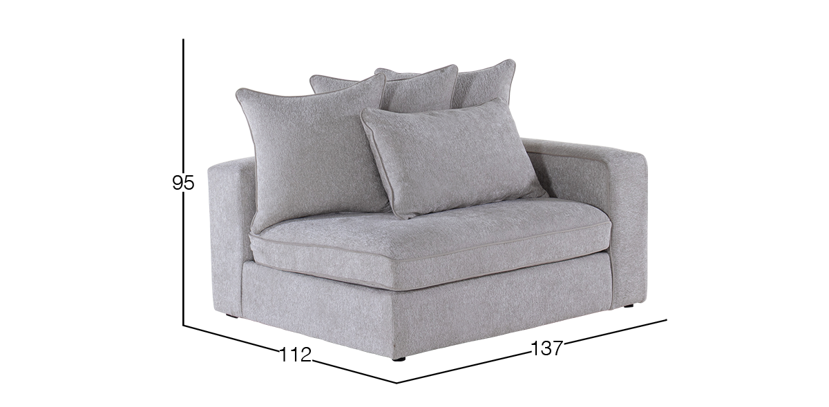 Sillón Derecho Kyna Gris