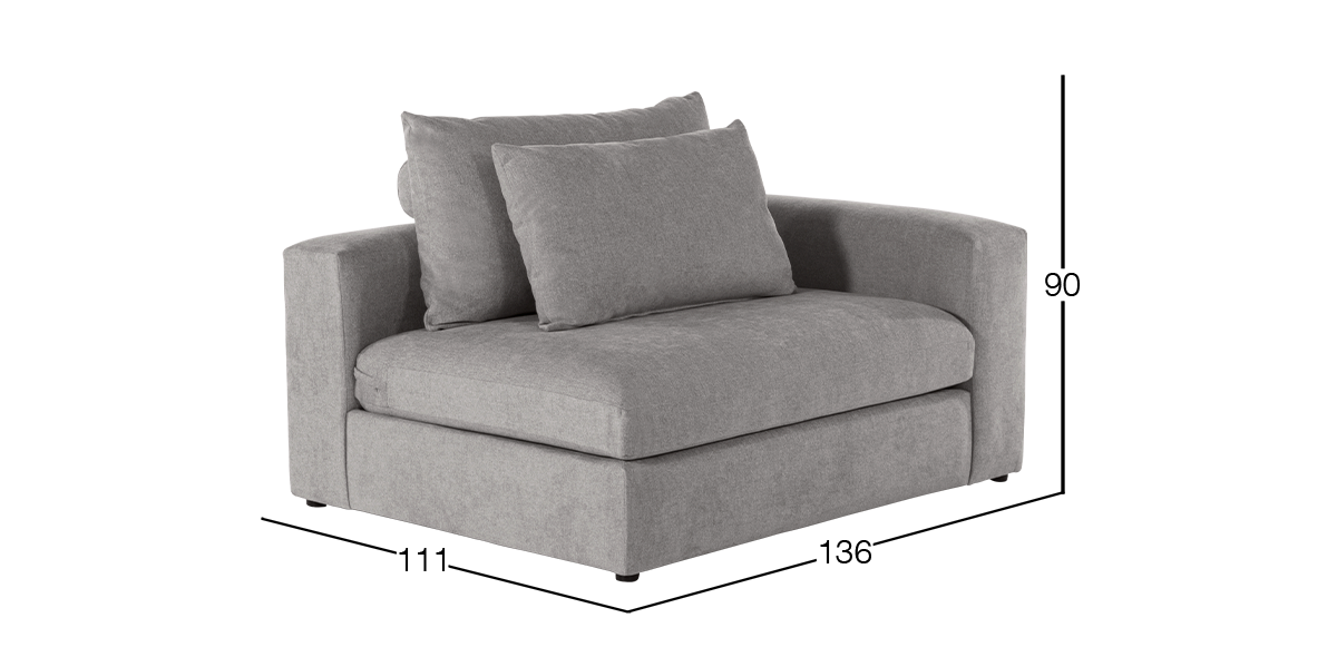 Sillón Derecho Lemans Gris