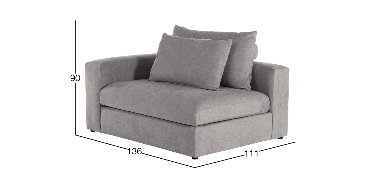 Sillón Izquierdo Lemans Gris