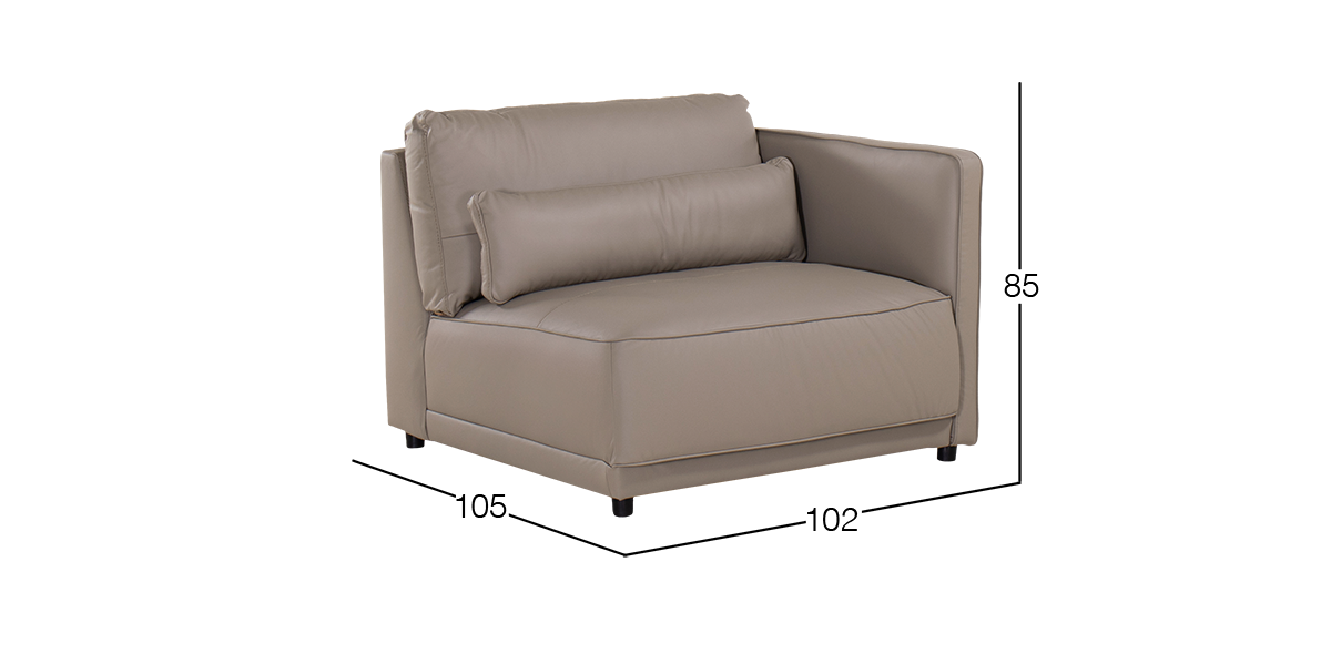 Sillón Derecho de Piel Forever Gris