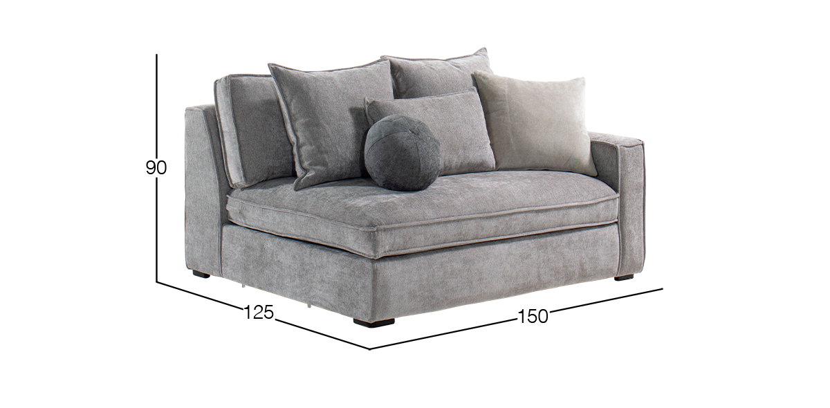 Sillón Derecho Tramontana Gris