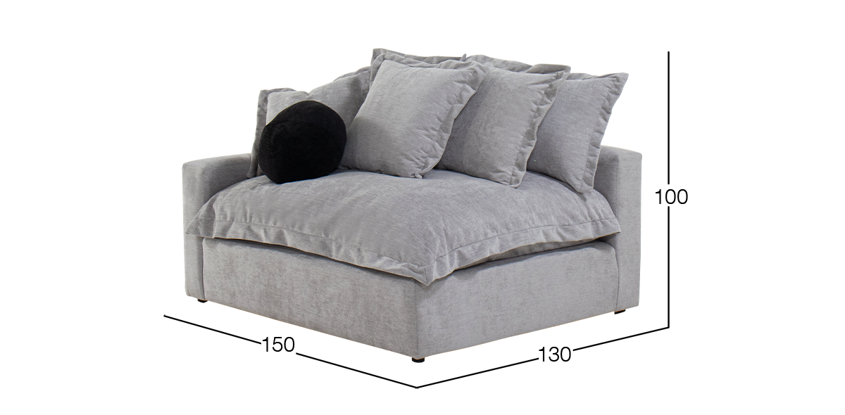 Sillón Izquierdo Trivoli Gris claro