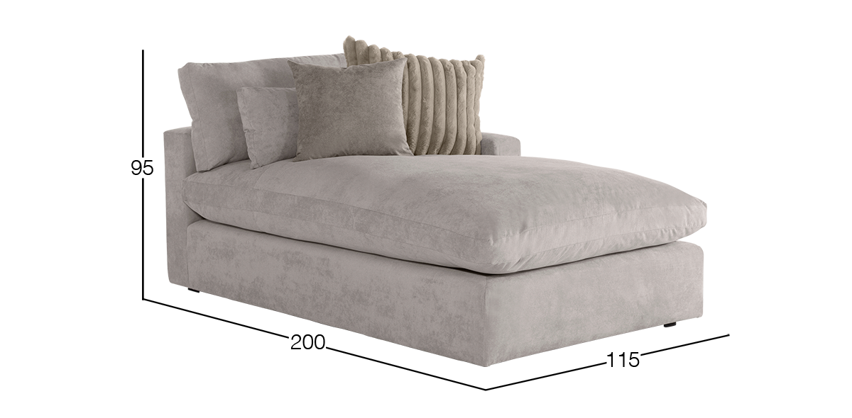 Chaise Long Derecho Lugano Beige