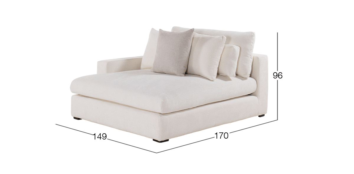 Chaise Long Izquierdo Vermont Beige