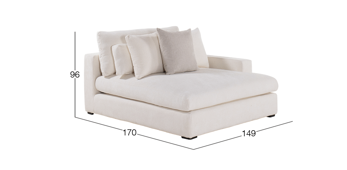 Chaise Long Derecho Vermont Beige