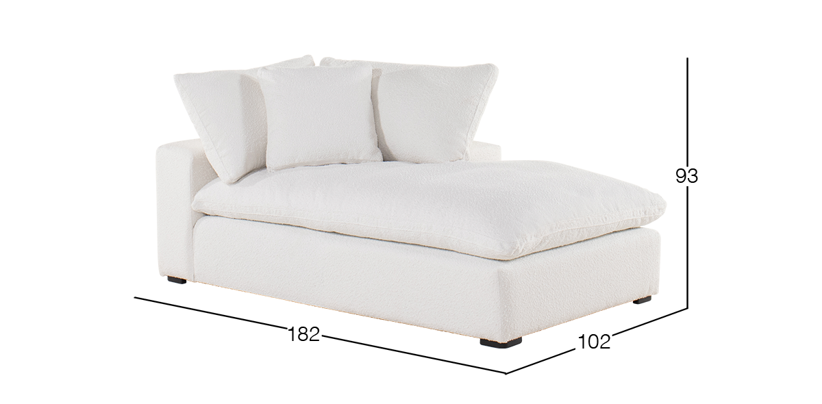 Chaise Long Derecho Elysee Blanco