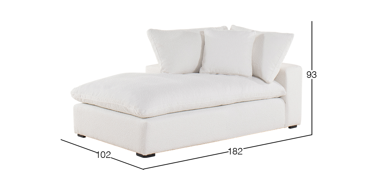 Chaise Long Izquierdo Elysee Blanco