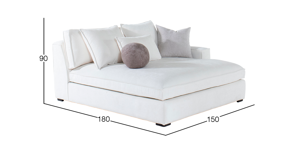 Chaise Long Derecho Tramontana Blanco