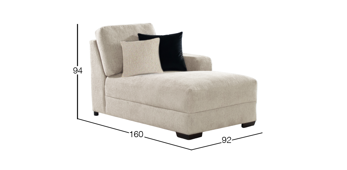 Chaise Long Derecho Tamara Beige