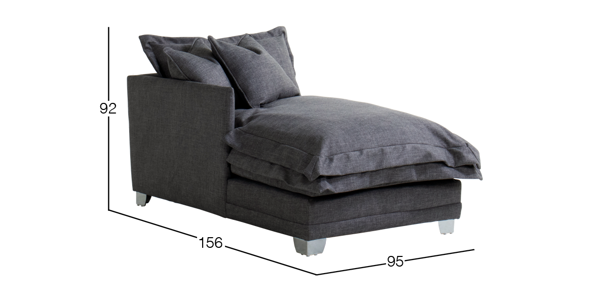 Chaise Long Brazo Izquierdo Daria Mod Gris