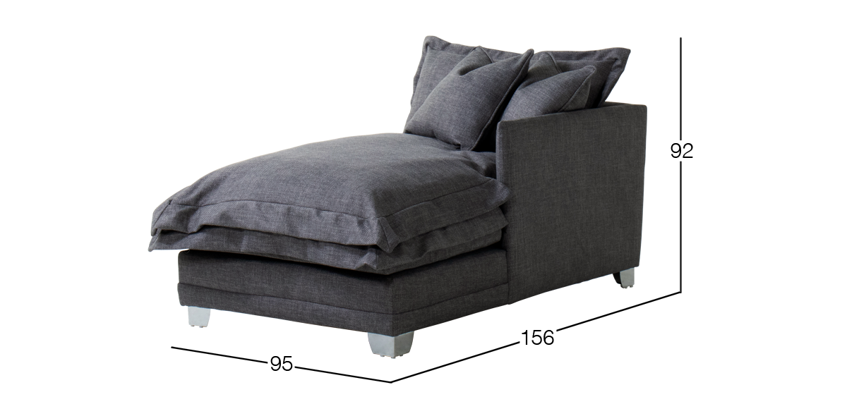 Chaise Long Brazo Derecho Daria Mod Gris