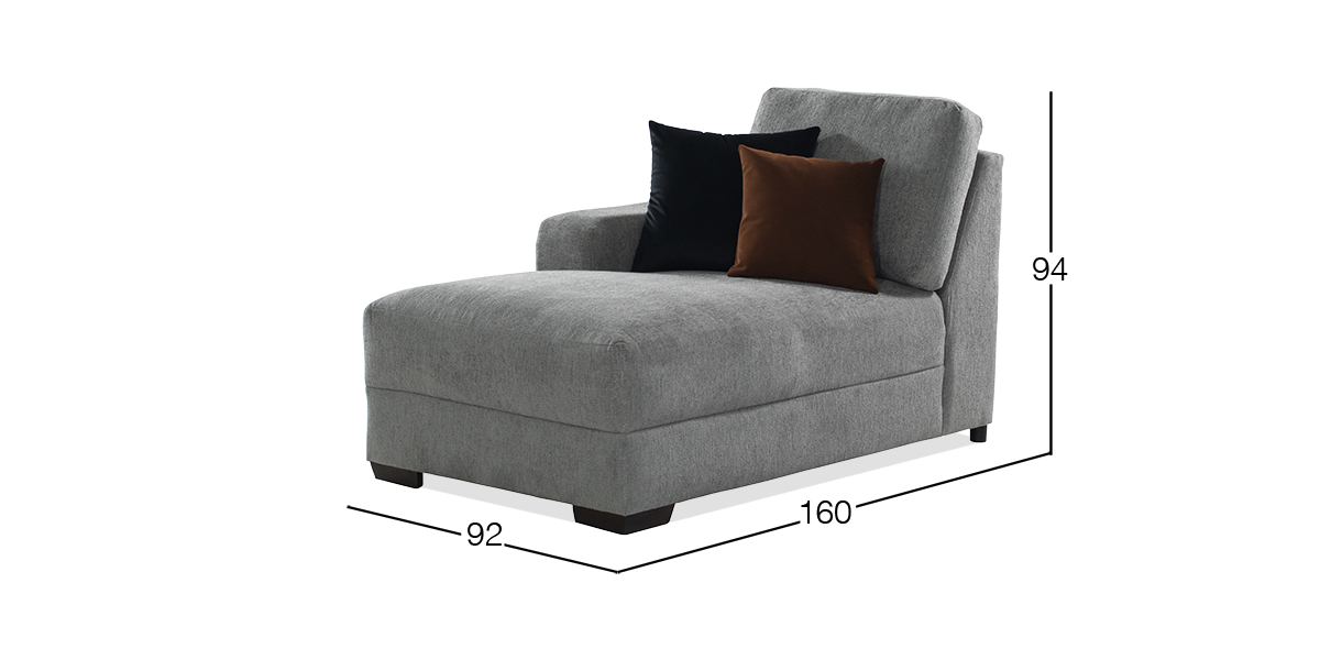 Chaise Long Brazo Izquierdo Tamara Gris