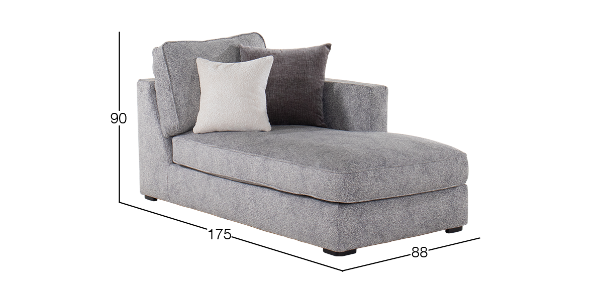 Chaise Long Derecho Bogart Gris