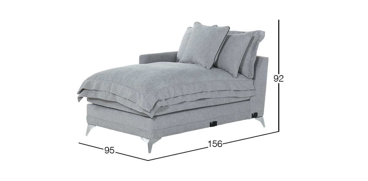 Sillón Izquierdo Largo Daria Gris