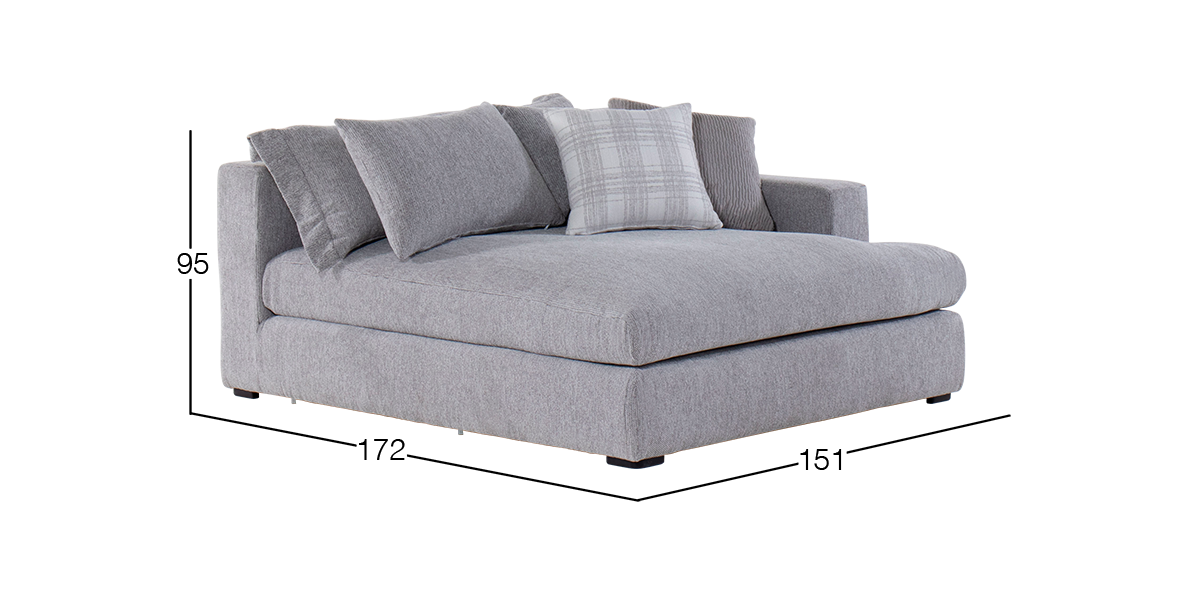 Chaise Brazo Derecho Bella Gris