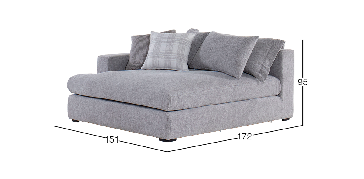 Chaise Brazo Izquierdo Bella Gris