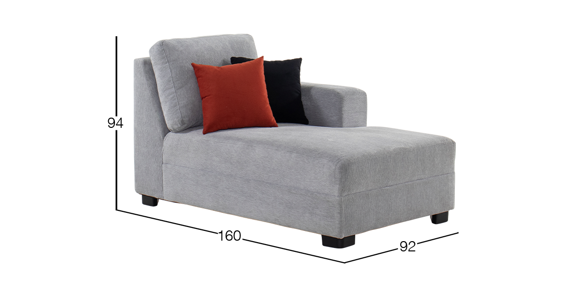 Sillón Largo Derecho Terra Gris