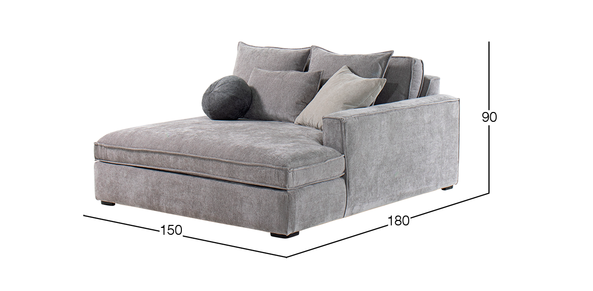 Chaise Long Derecho Tramontana Gris