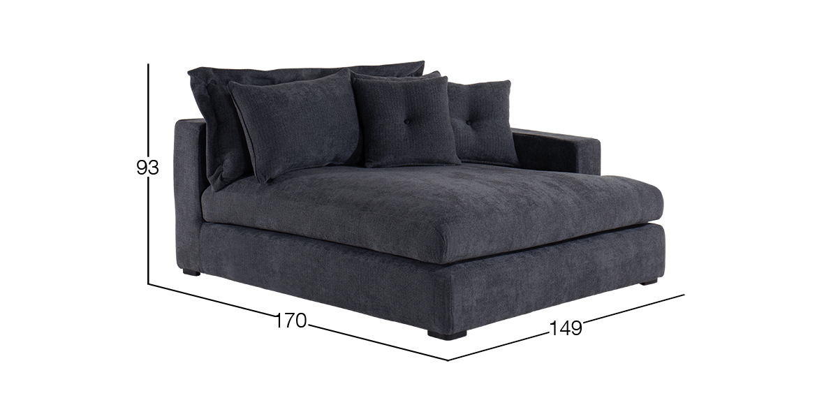 Chaise Long Derecho Ashmont Negro