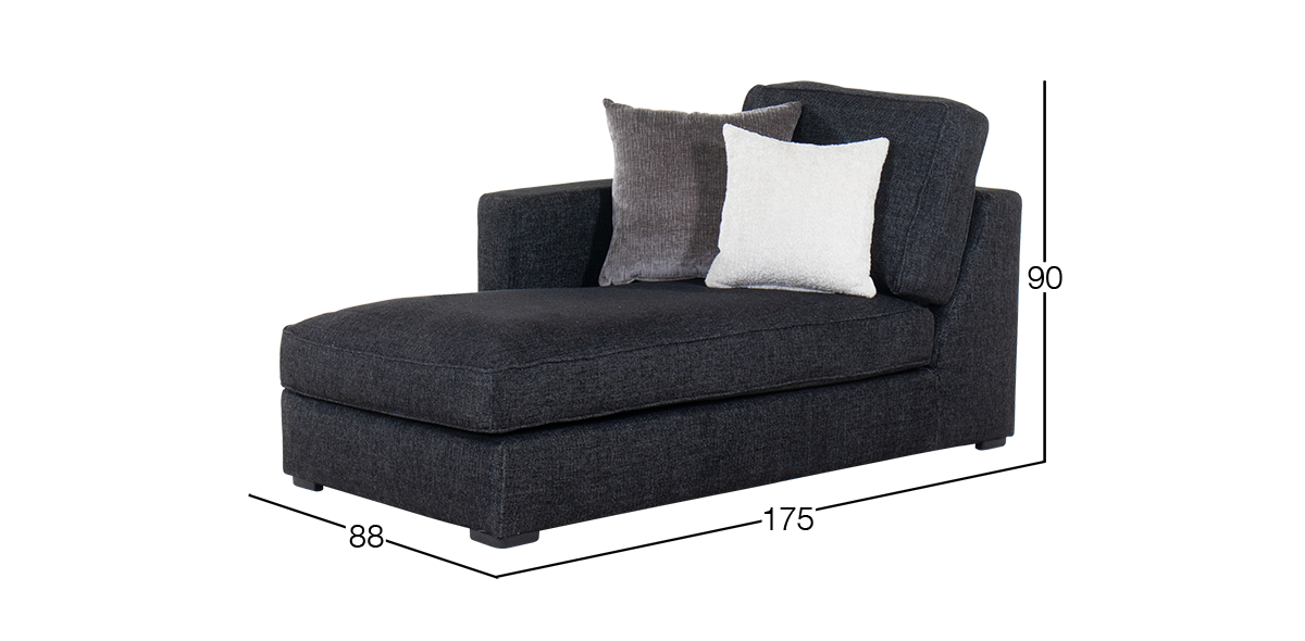 Chaise Long Izquierdo Bogart Negro