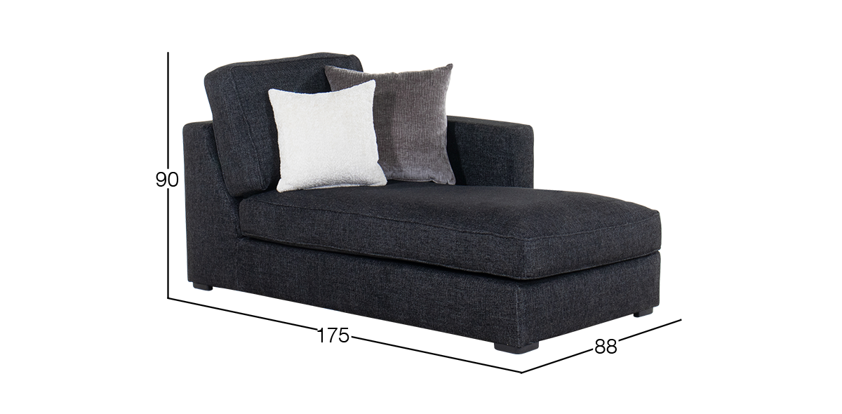 Chaise Long Derecho Bogart Negro