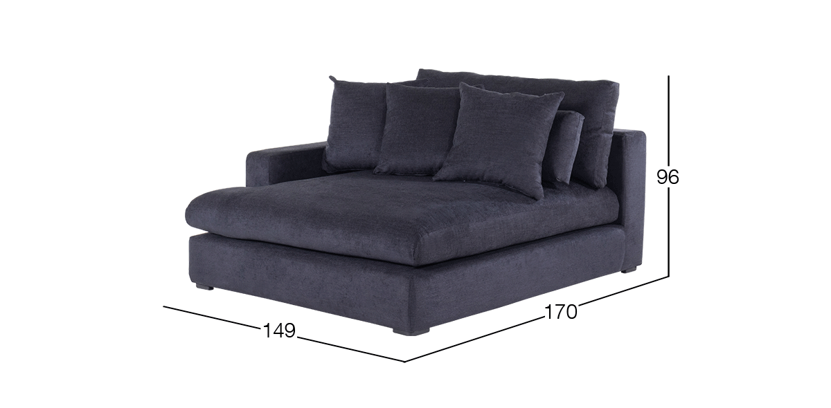 Chaise Long Izquierdo Vermont Negro