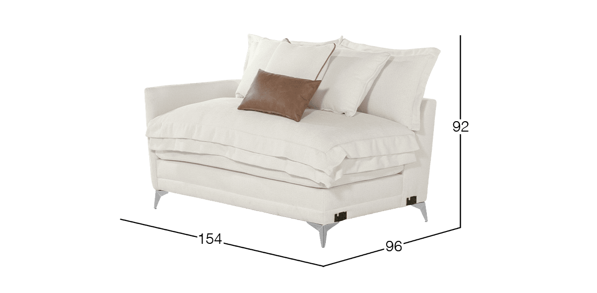 Sofá 2 Plazas Izquierdo Daria Beige