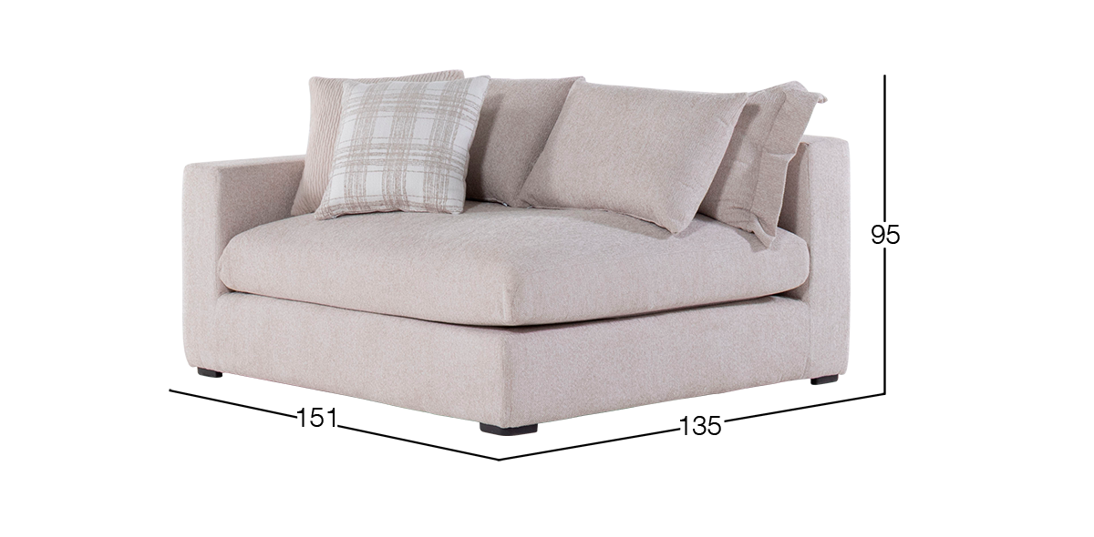 Sofá 2 Plazas Brazo Izquierdo Bella Beige