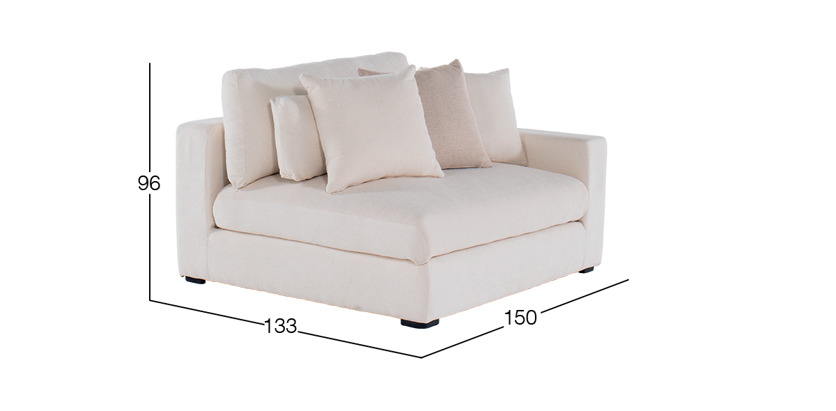 Sofá 2 Plazas Derecho Vermont Beige