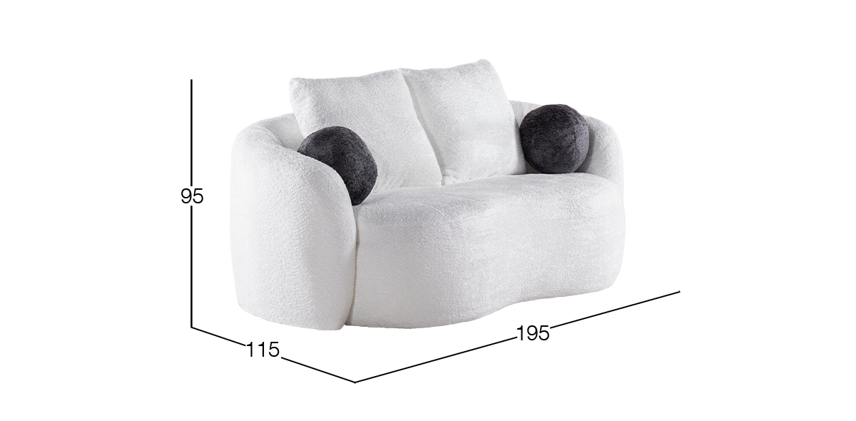 Sofá 2 Plazas Camila Blanco