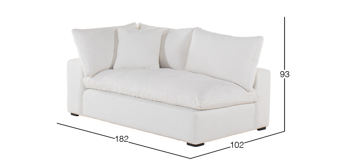 Sofá 2 Plazas Izquierdo Elysee Blanco