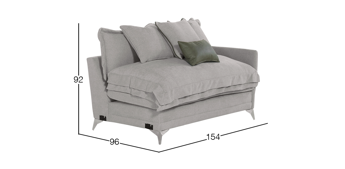 Sofá 2 Plazas Derecho Daria Café