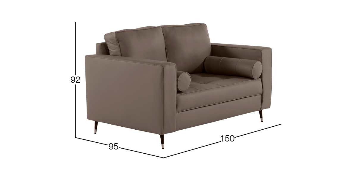 Sofá 2 Plazas de Piel Haven Café