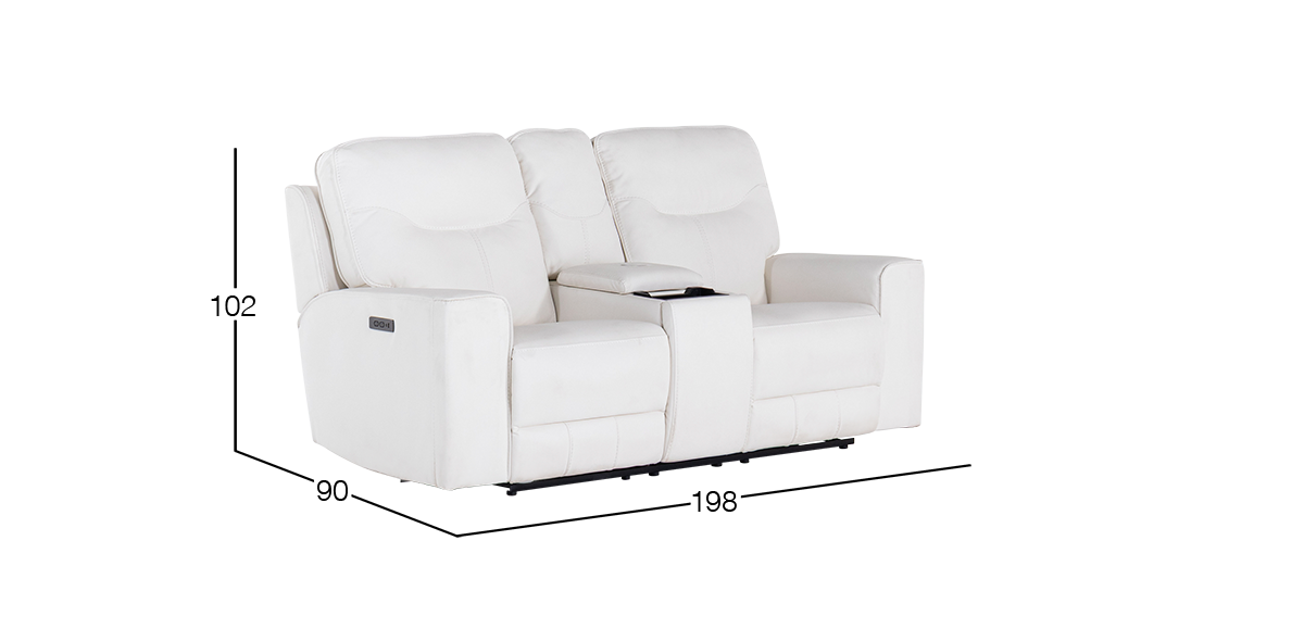 Sofá 2 Plazas con Reclinables Eléctricos Calgary Blanco