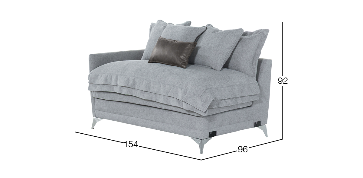 Sofá 2 Plazas Izquierdo Daria Gris