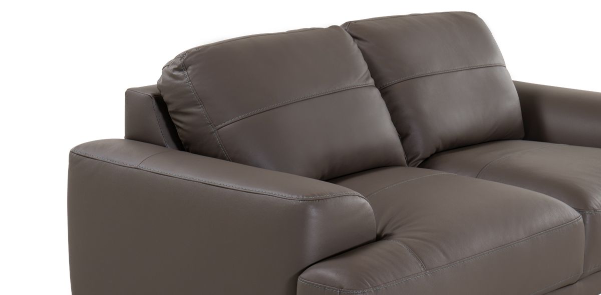 Sofá 2 Plazas de Piel Kaida Gris